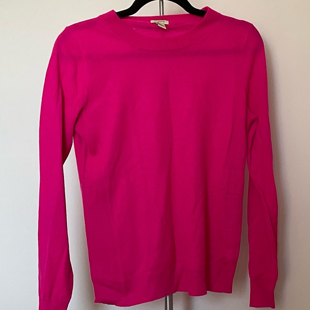 J Crew lightweight Wool blend pink long sleeve top Medium